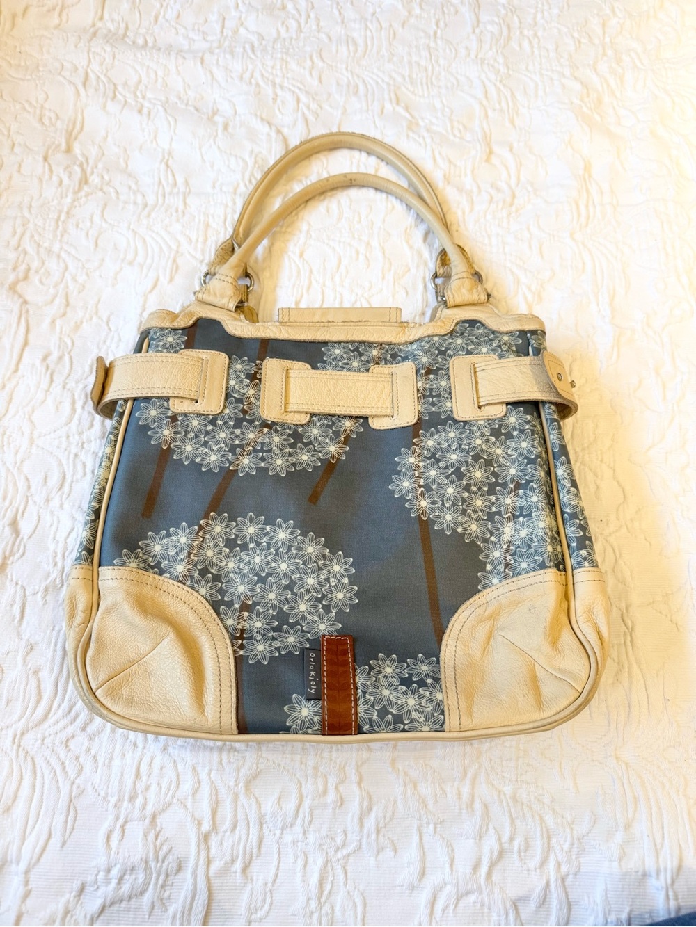 Rare Orla Kiely Ditsy Flower Pattern Archival Floral and Cream Shoulder